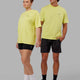 Duo wearing Unisex Strive FLXCotton Tee Oversize - Citrus Green