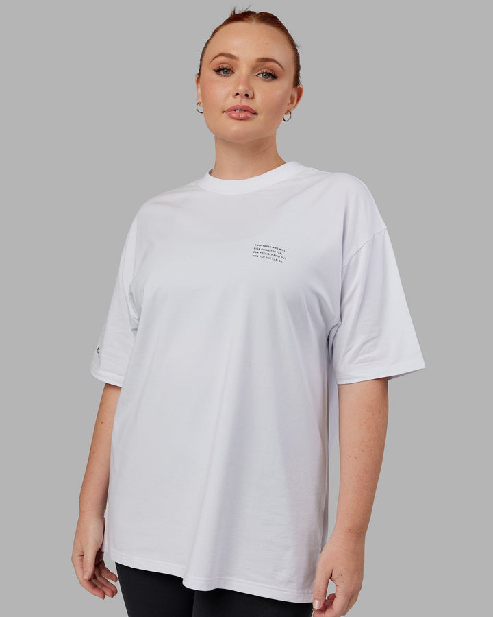Woman wearing Unisex Strive FLXCotton Tee Oversize - White
