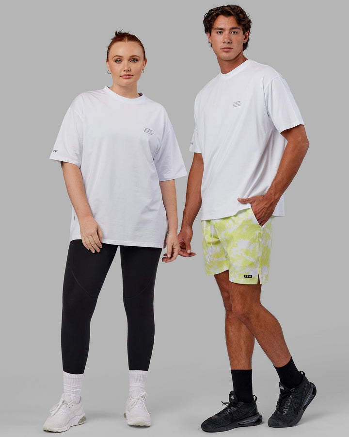 Duo wearing Unisex Strive FLXCotton Tee Oversize - White