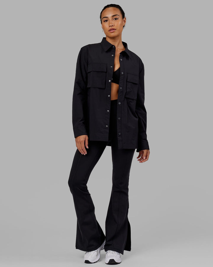Woman wearing Unisex Utility Jacket - Black