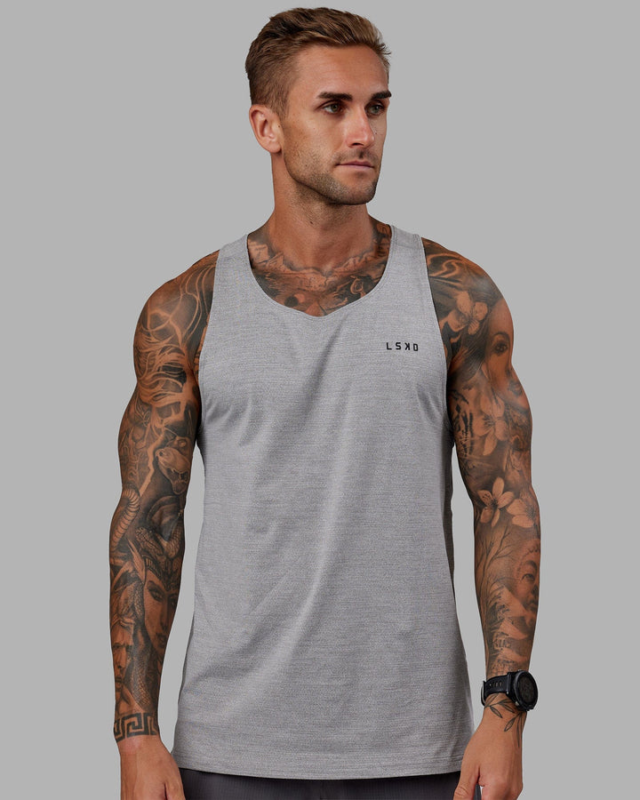 Man wearing Light Grey Marl Perform VapourLFX Tank