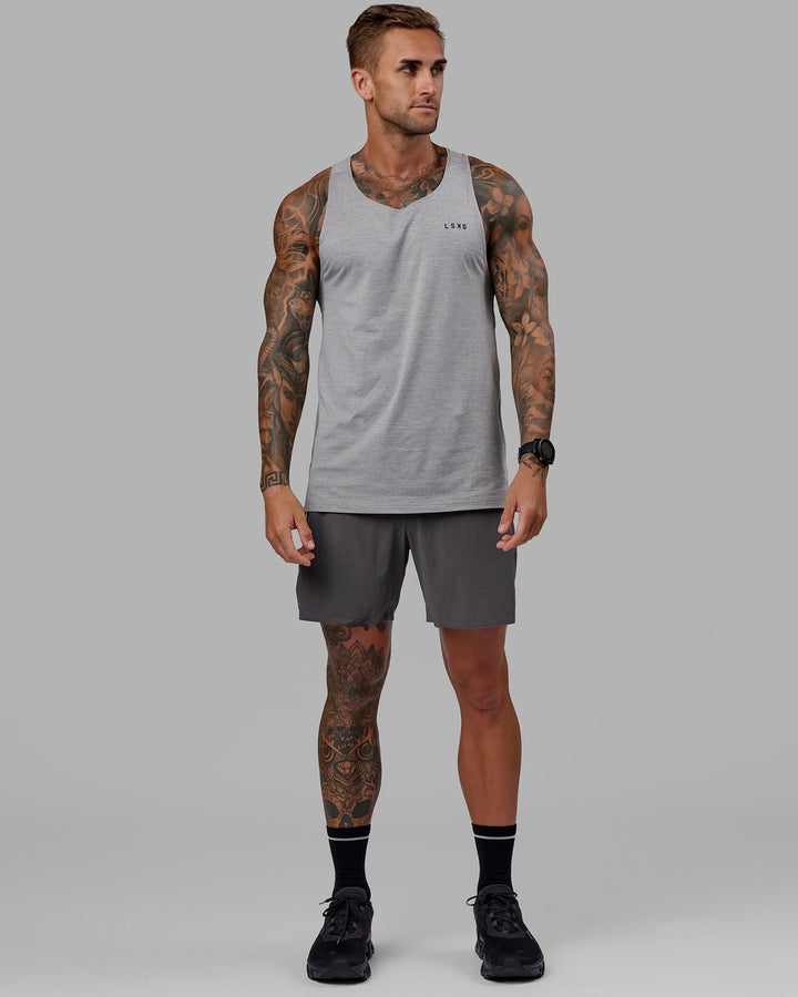 Man wearing Light Grey Marl Perform VapourLFX Tank