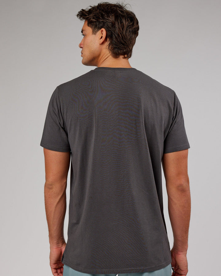 Man wearing Weld FLXCotton Pocket Tee - Asphalt