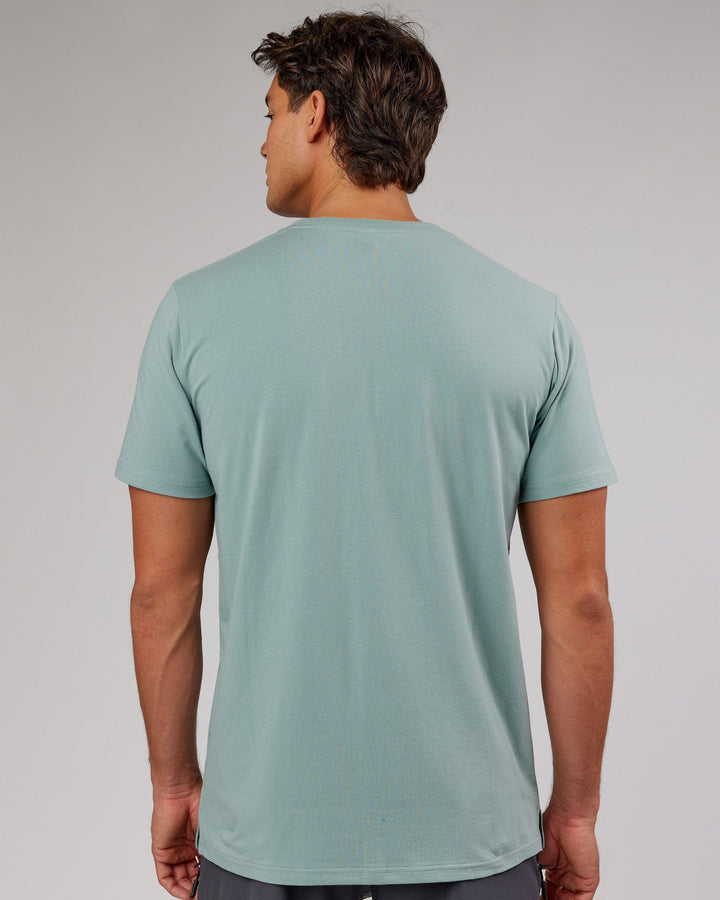 Man wearing Weld FLXCotton Pocket Tee - Frost