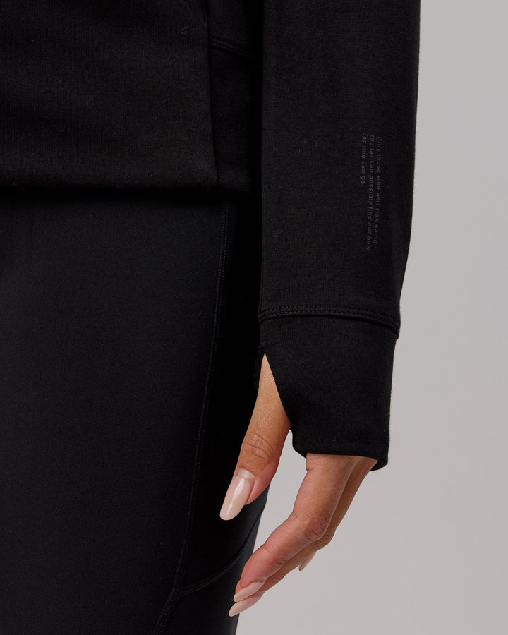Wiman wearing Athlete ForgedFleece Zip Through Hoodie - Black