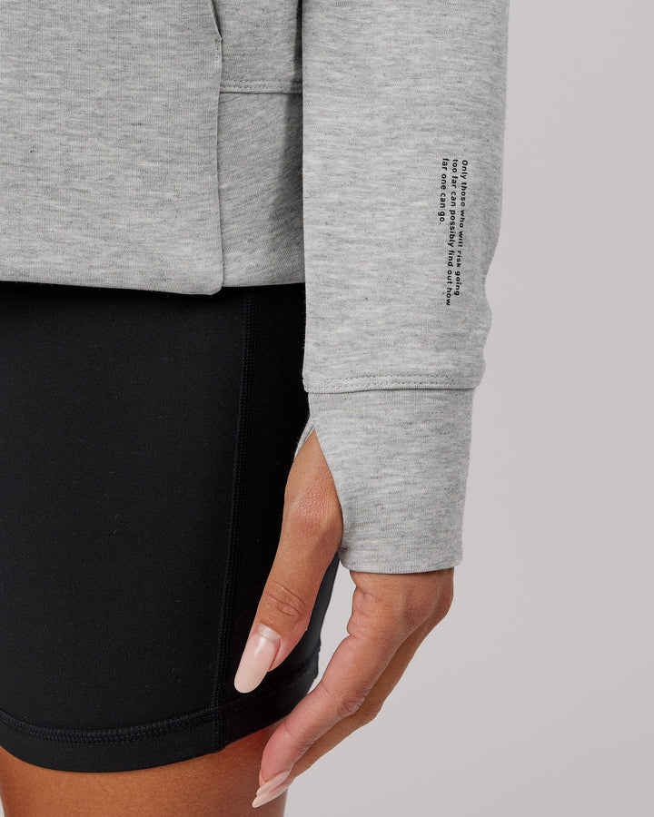 Woman wearing Athlete ForgedFleece Zip Through Hoodie - Lt Grey Marl