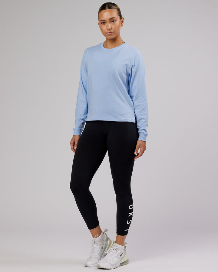Woman wearing PimaFLX LS Tee - Windsurfer