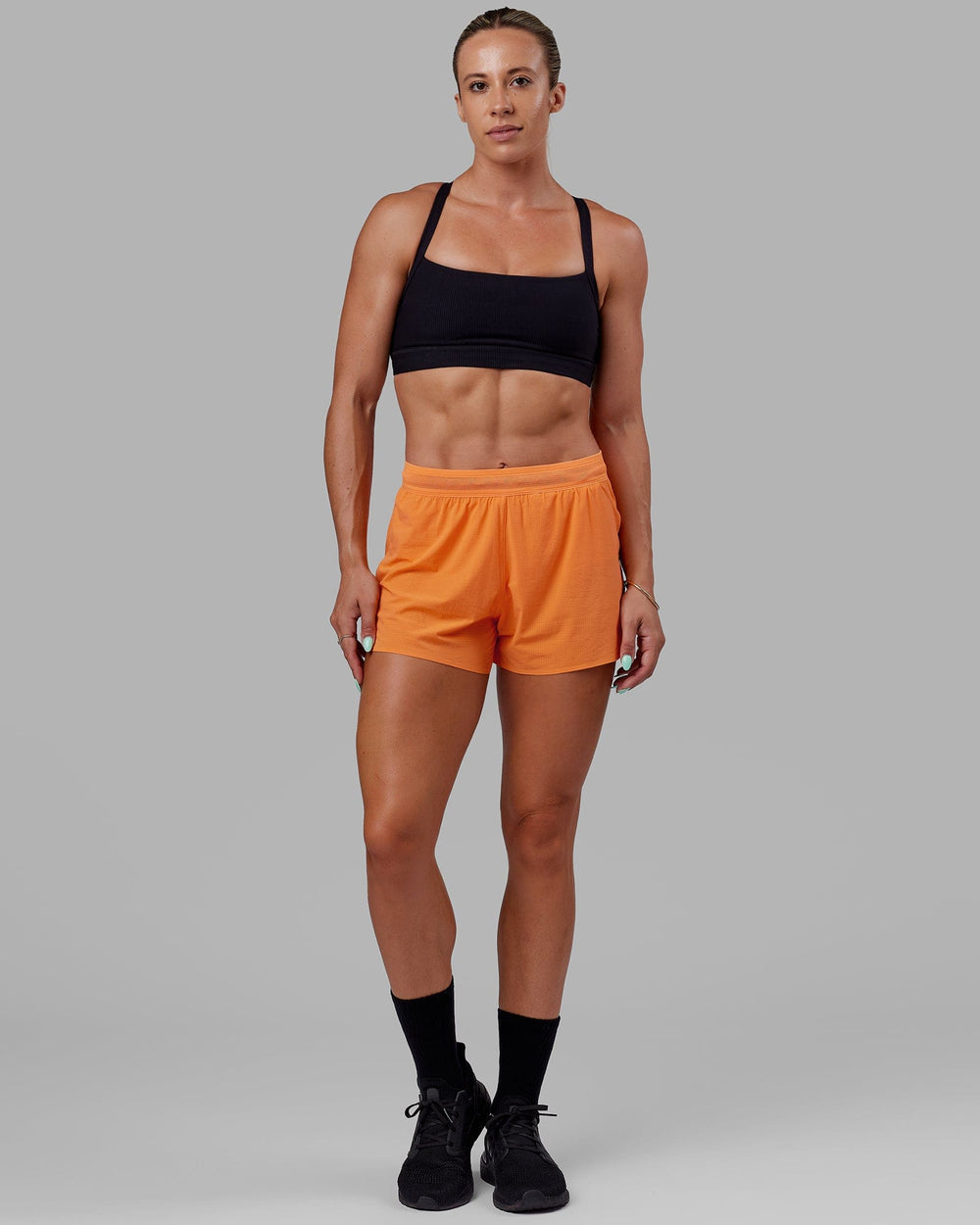 Woman wearing Ultra Air Lined Performance Short - Nectarine