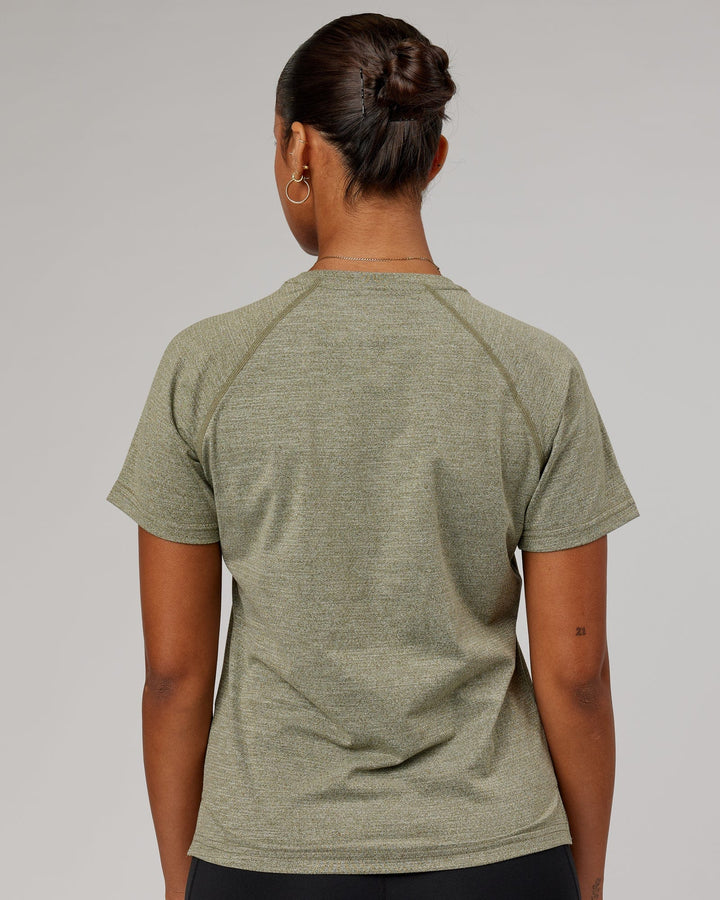 Woman wearing Olive Marl Perform VapourLFX 